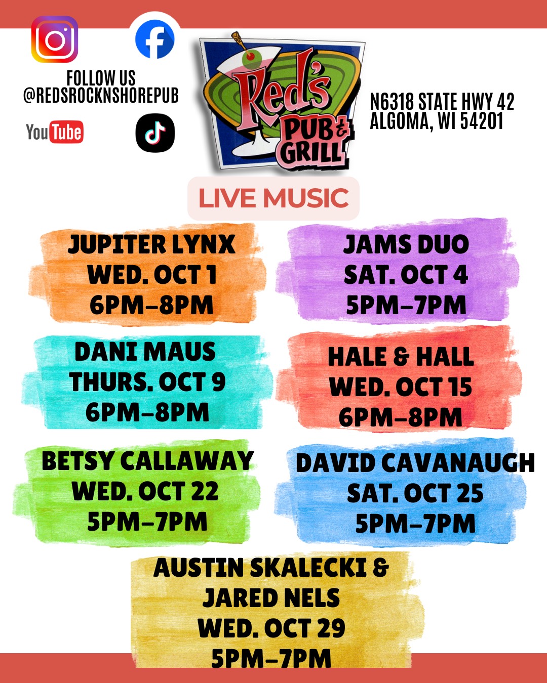 Reds-Events-Live Music-Algoma